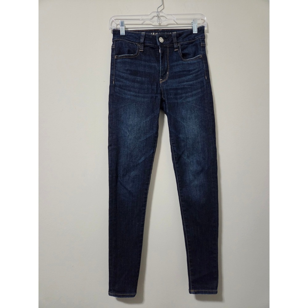 American Eagle Womens Hi-Rise Jegging Dark Wash Skinny Jeans Size 2 Regular